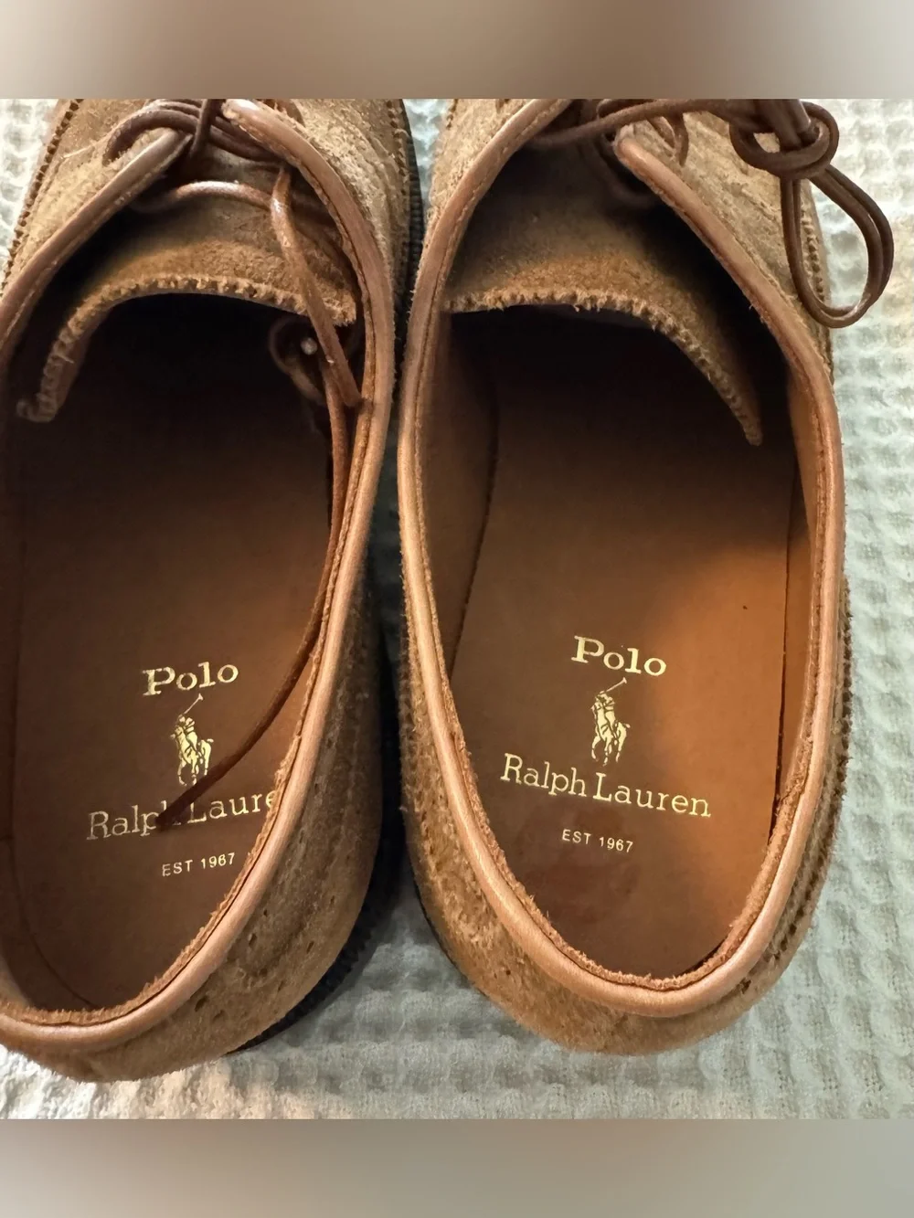 Polo Ralph Lauren Men's Asher LaceUp Suede Wingtip Oxford Shoe, Brown US 10 D US